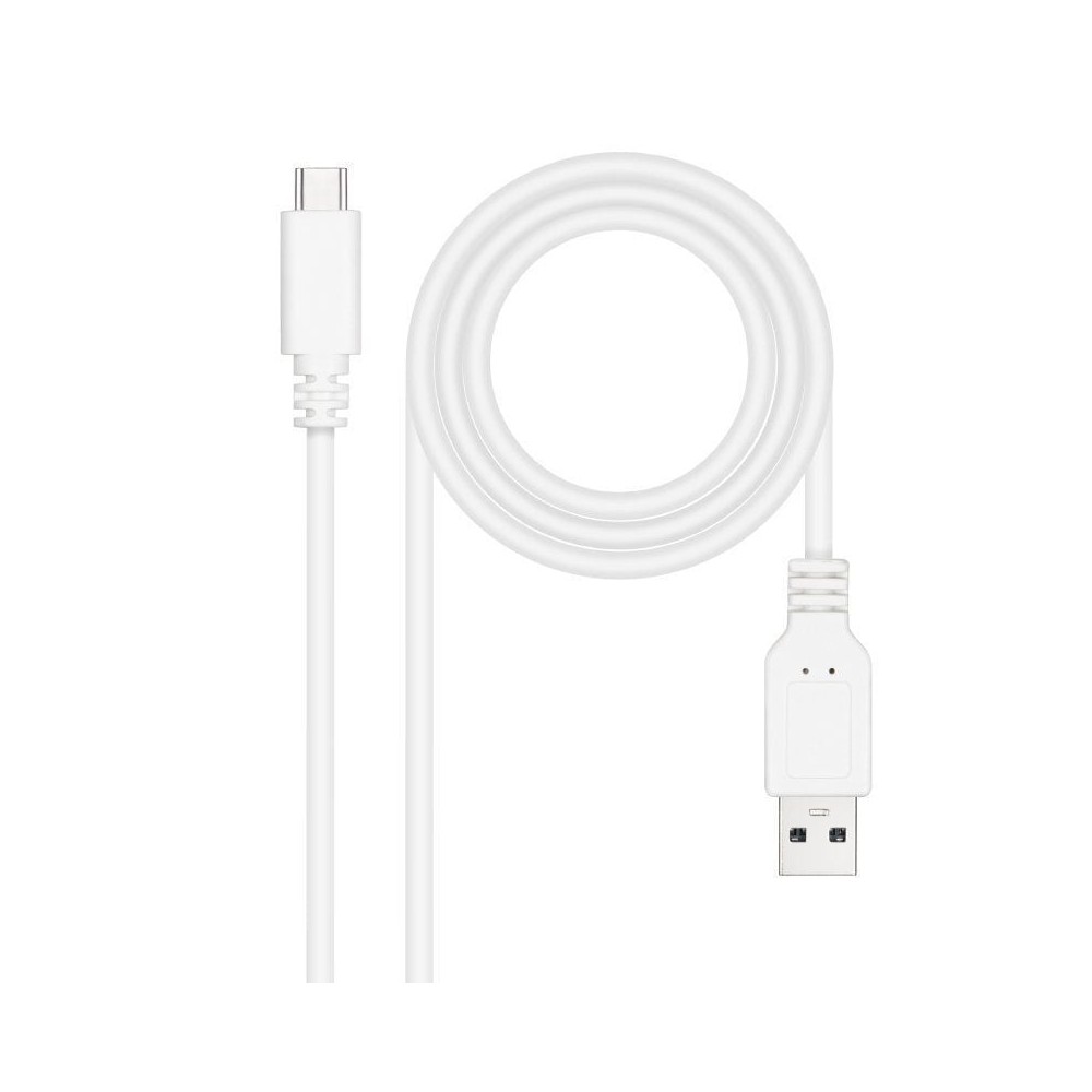 Cable USB 2.0 Nanocable 10.01.2101-W/ USB Tipo-C Macho - USB Macho/ 480Mbps/ 1m/ Blanco | NANO CABLE