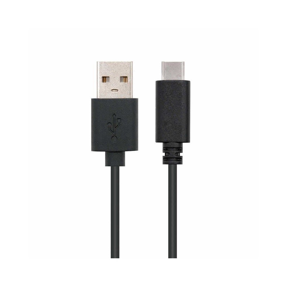 Cable USB 2.0 Nanocable 10.01.2102/ USB Tipo-C Macho - USB Macho/ 480Mbps/ 2m/ Negro | NANO CABLE
