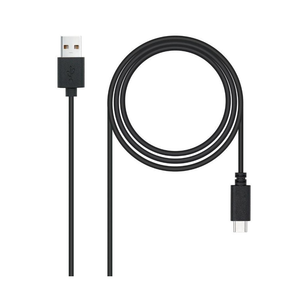 Cable USB 2.0 Nanocable 10.01.2103/ USB Macho - USB Tipo-C Macho/ 480Mbps/ 3m/ Negro | NANO CABLE