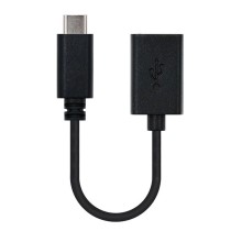 Cable USB 2.0 Tipo-C Nanocable 10.01.2400/ USB Tipo-C Macho - USB Hembra/ 480Mbps/ 15cm/ Negro | NANO CABLE