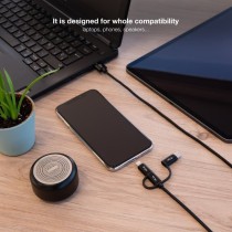 Cable USB 2.0 Nanocable 10.01.3200/ Lightning Macho - Micro USB Macho/ USB Tipo-C Macho/ 480Mbps/ 1m/ Negro | NANO CABLE