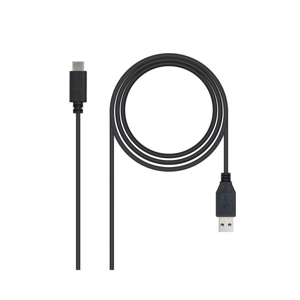Cable USB 3.1 Nanocable 10.01.4001/ USB Tipo-C Macho - USB Macho/ 1m/ Negro | NANO CABLE