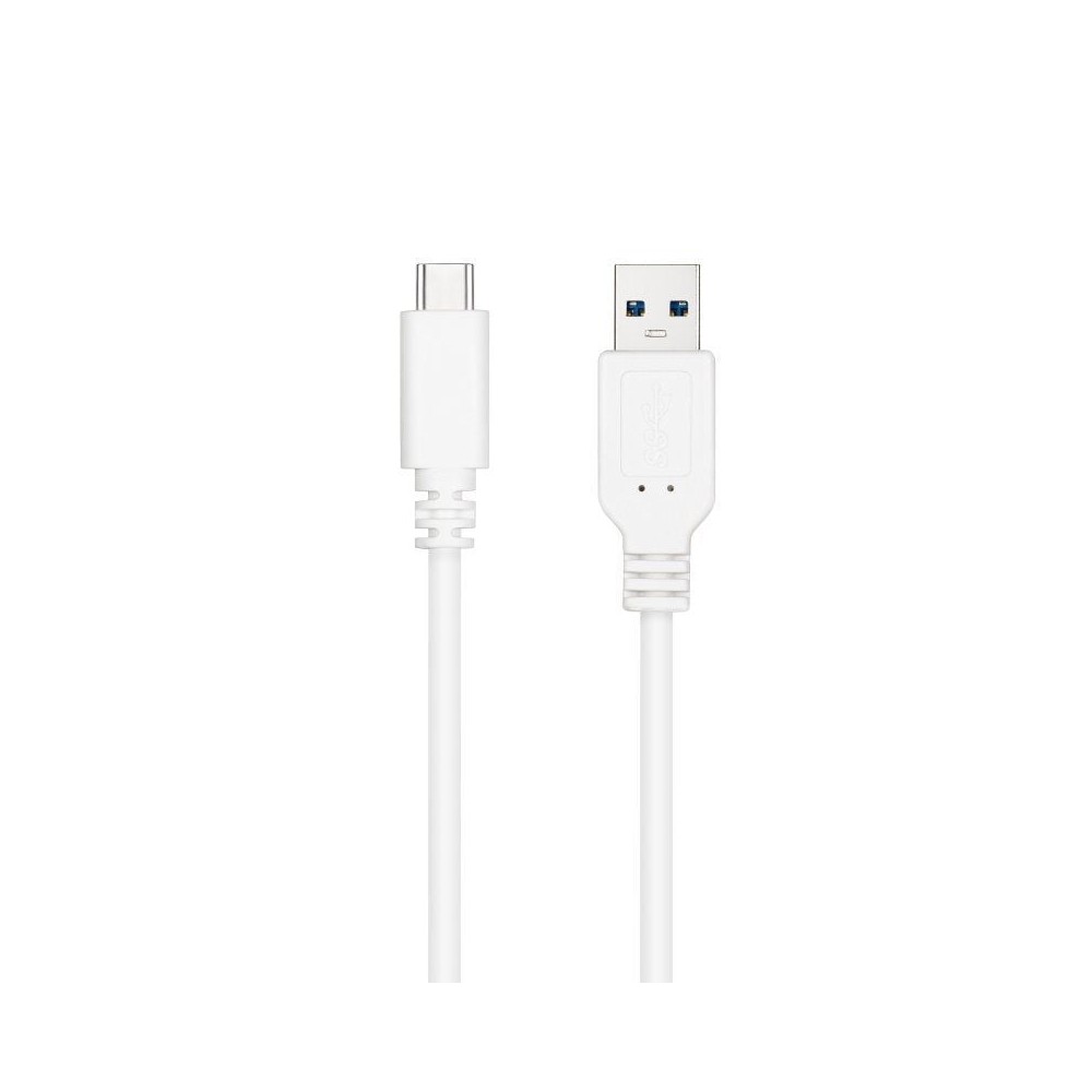 Cable USB 3.1 Tipo-C Nanocable 10.01.4001-W/ USB Tipo-C Macho - USB Macho/ 10Gbps/ 1m/ Blanco | NANO CABLE