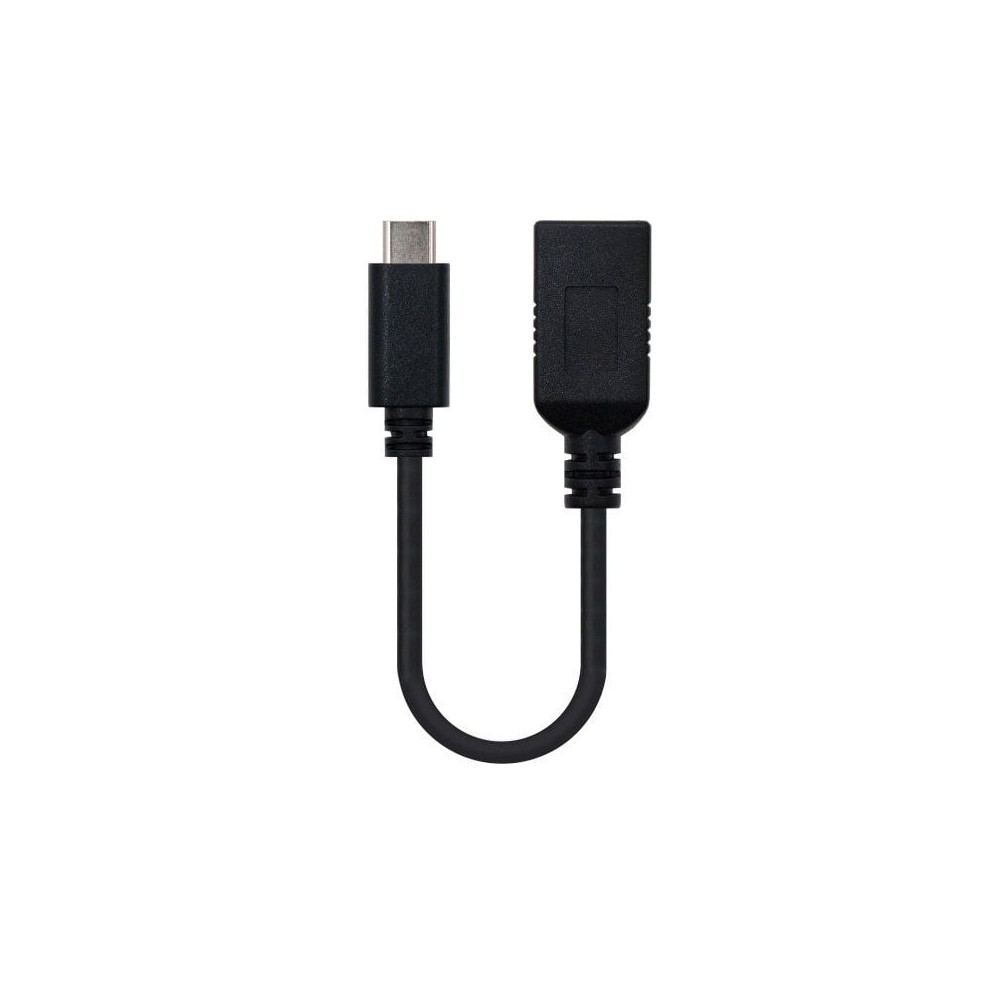 Cable USB 3.1 Nanocable 10.01.4201/ USB Tipo-C Macho - USB Hembra/ 15cm/ Negro | NANO CABLE