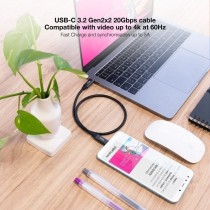 Cable USB 3.2 Tipo-C Nanocable 10.01.4303/ USB Tipo-C Macho - USB Tipo-C Macho/ 3m/ Gris y Negro | NANO CABLE