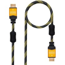 Cable HDMI 2.0 4K Nanocable 10.15.1602/ HDMI Macho - HDMI Macho/ 1.5m/ Negro/ Naranja | NANO CABLE
