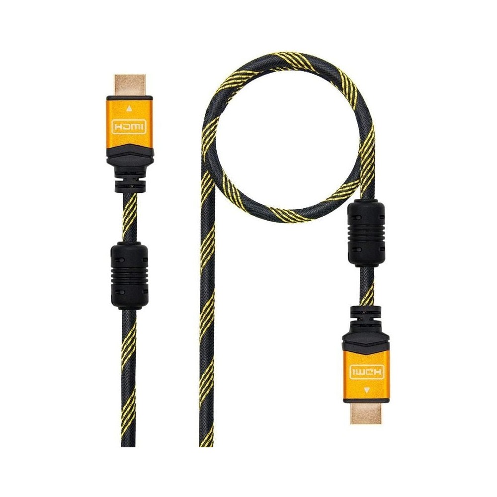Cable HDMI 2.0 4K Nanocable 10.15.1602/ HDMI Macho - HDMI Macho/ 1.5m/ Negro/ Naranja | NANO CABLE