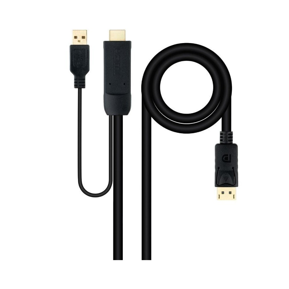 Cable Conversor Nanocable 10.15.4352/ HDMI Macho - DisplayPort Macho/ 1.8m/ Negro | NANO CABLE