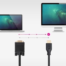 Cable Conversor Nanocable 10.15.4602/ VGA Macho - HDMI 8K Macho/ 1.8m/ Negro | NANO CABLE