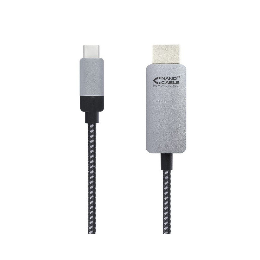 Cable Conversor Nanocable 10.15.5102/ USB Tipo-C Macho - HDMI Macho/ 1.8m/ Negro | NANO CABLE