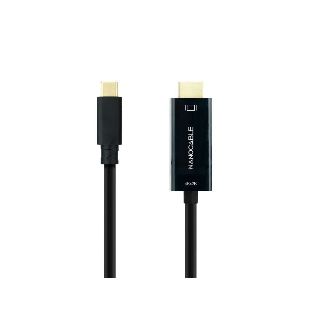 Cable Conversor Nanocable 10.15.5133/ USB Tipo-C Macho - HDMI Macho/ 3m/ Negro | NANO CABLE