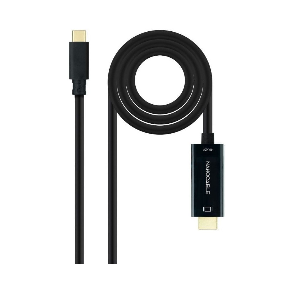 Cable Conversor Nanocable 10.15.5135/ USB Tipo-C Macho - HDMI Macho/ 5m/ Negro | NANO CABLE