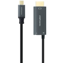 Cable Conversor Nanocable 10.15.5182/ USB Tipo-C Macho - HDMI 8K Macho/ USB Tipo-C Hembra/ Hasta 100W/ 1.8m/ Negro | NANO CABLE