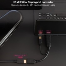 Cable Conversor Nanocable 10.16.0205/ HDMI Macho - DisplayPort Hembra/ 20cm/ Negro | NANO CABLE