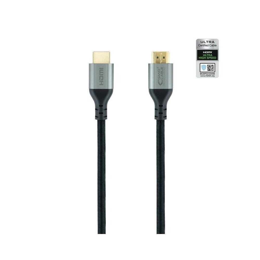 Cable HDMI 2.1 8K Nanocable 10.15.8102/ HDMI Macho - HDMI Macho/ 2m/ Certificado/ Negro | NANO CABLE