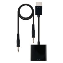 Conversor Nanocable 10.16.2001-BK/ HDMI Macho - VGA Hembra/ Jack 3.5 Hembra/ 10cm/ Negro | NANO CABLE