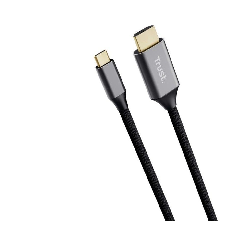 Cable Conversor HDMI 4K Trust CALYX/ USB Tipo-C Macho - HDMI Macho/ 2m/ Gris