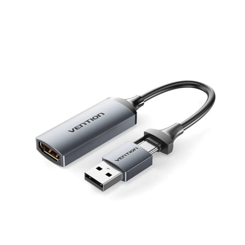 Conversor HDMI 4K 60Hz Vention ACWHA/ HDMI Hembra / USB Macho - USB Tipo-C Macho/ 480Mbps/ 10cm/ Negro