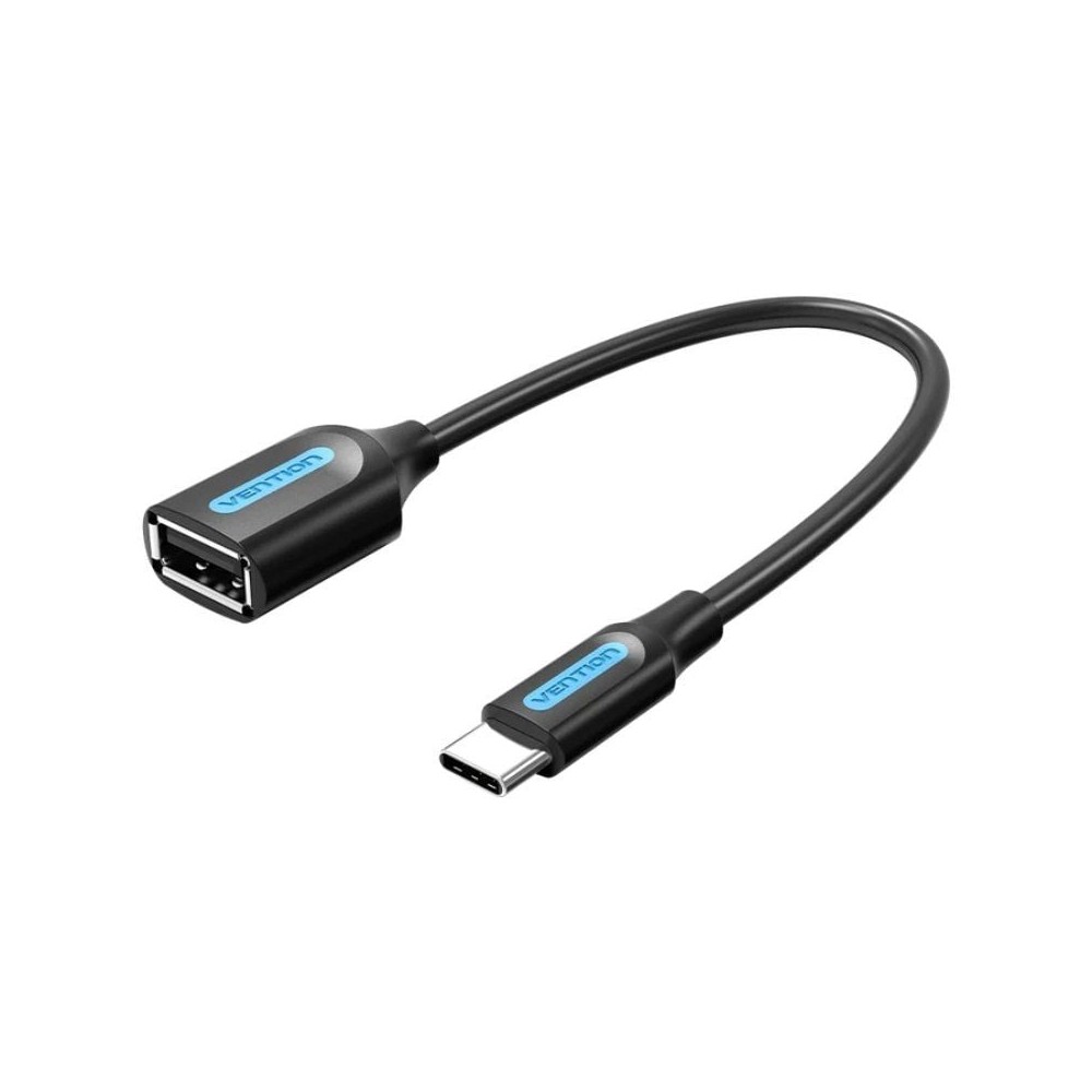 Cable USB 2.0 Vention CCSBB/ USB Tipo-C Macho - USB Hembra/ 15cm/ 480Mbps/ Negro