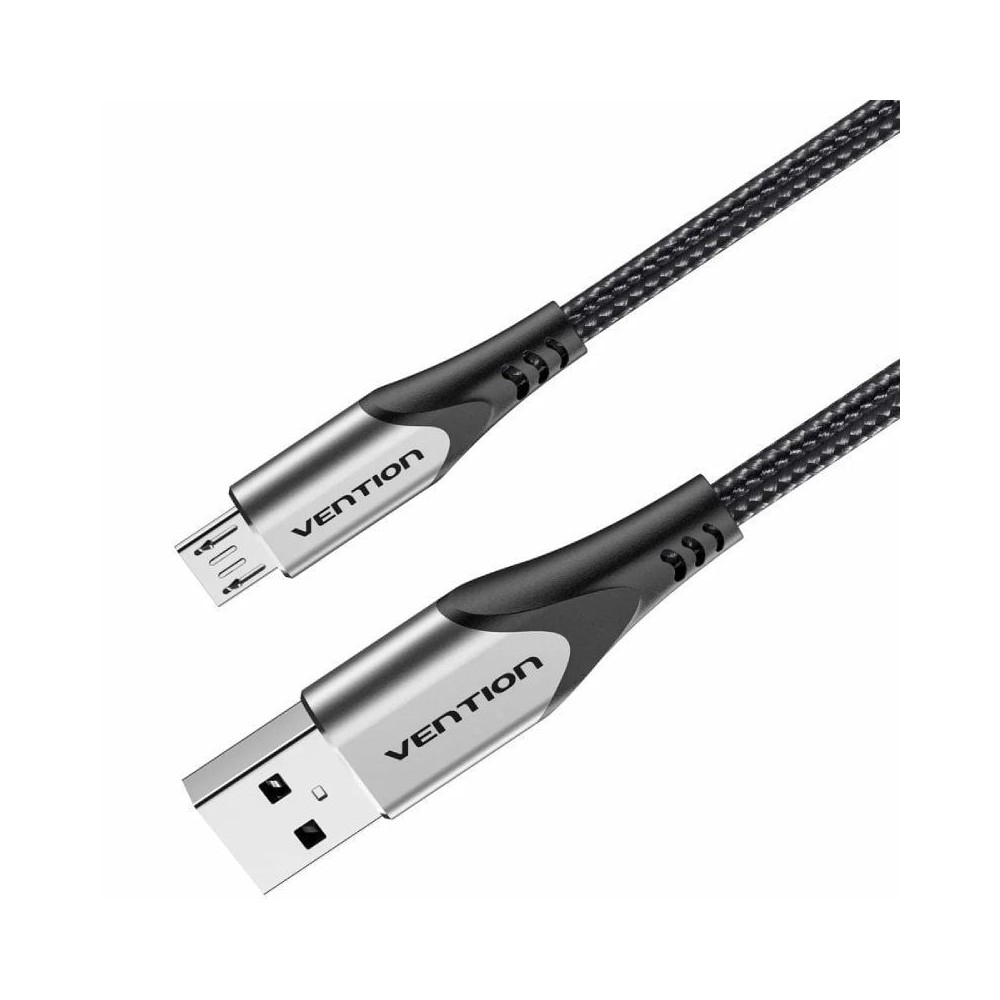 Cable USB 2.0 Vention COAHH/ microUSB Macho - USB Macho/ 480Mbps/ 2m/ Gris