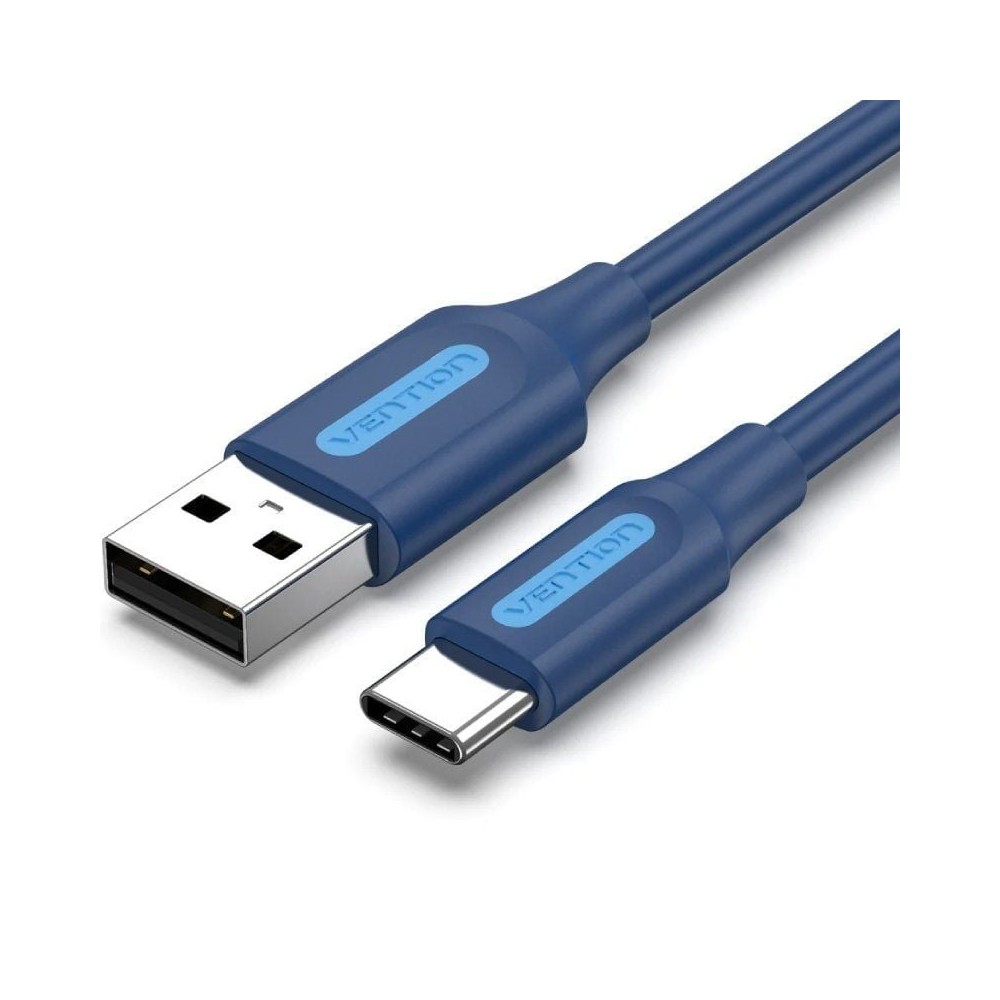 Cable USB 2.0 Tipo-C Vention COKLF/ USB Tipo-C Macho - USB Macho/ 480Mbps/ 1m/ Azul