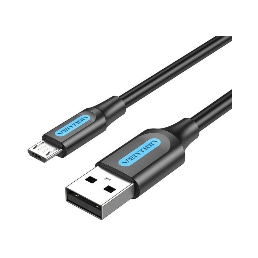 Cable USB 2.0 Vention COLBG/ USB Macho - MicroUSB Macho/ Hasta 60W/ 480Mbps/ 1.5m/ Negro