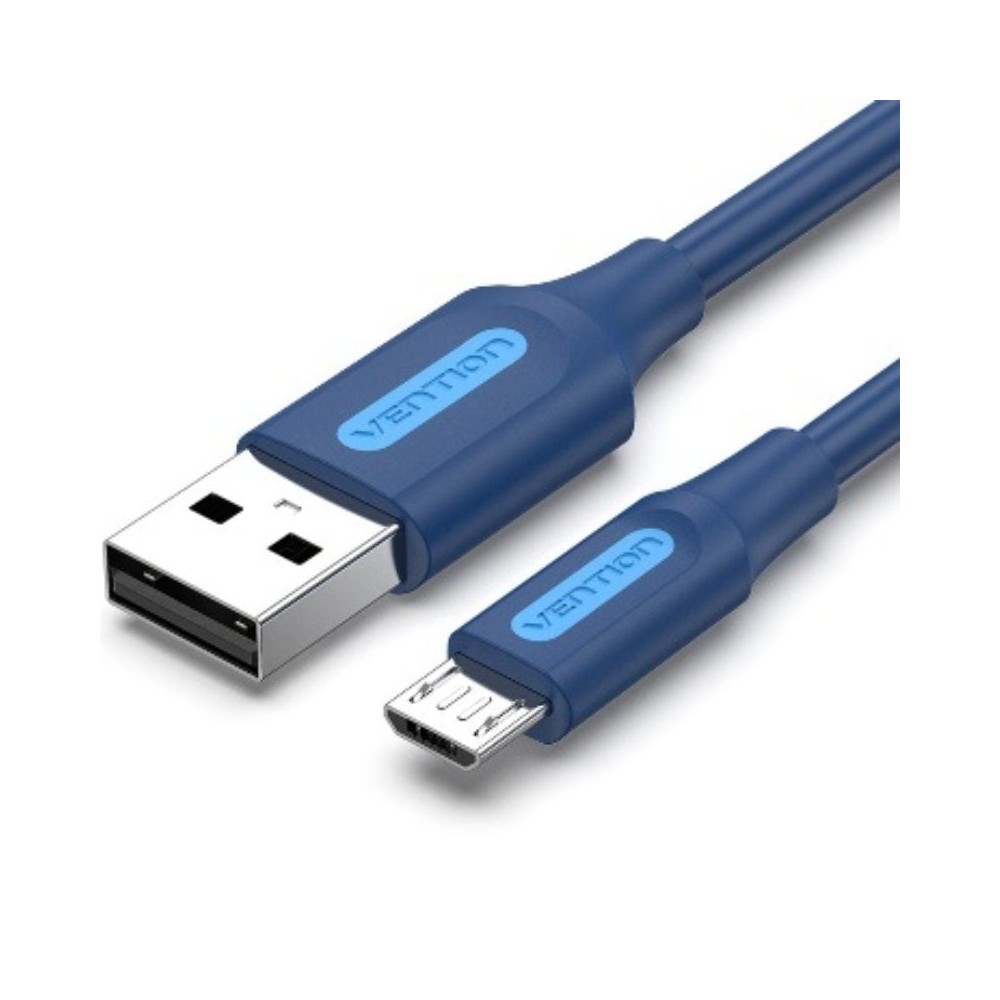 Cable USB 2.0 Vention COLLH/ USB Macho - MicroUSB Macho/ 480Mbps/ 2m/ Azul