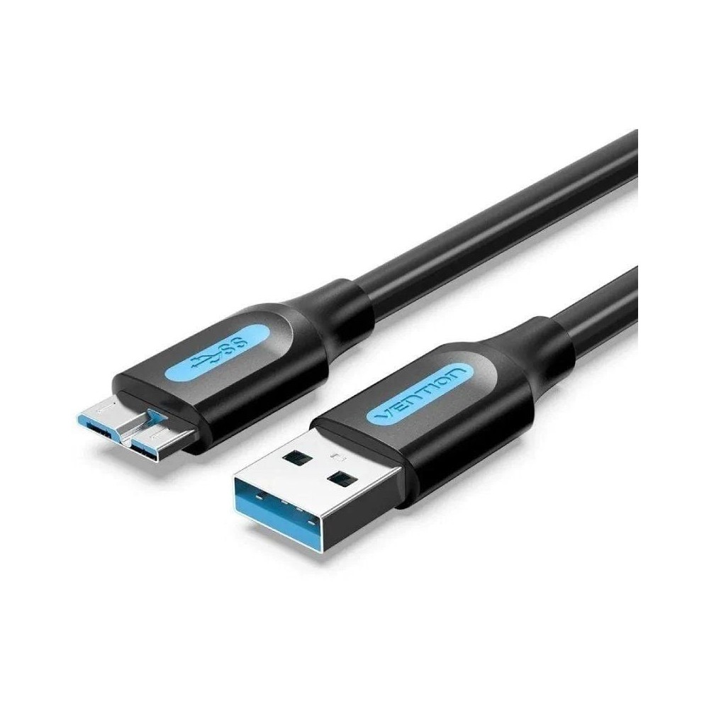 Cable USB 3.0 Vention COPBC/ USB Macho - MicroUSB Macho/ Hasta 10W/ 5Gbps/ 25cm/ Negro