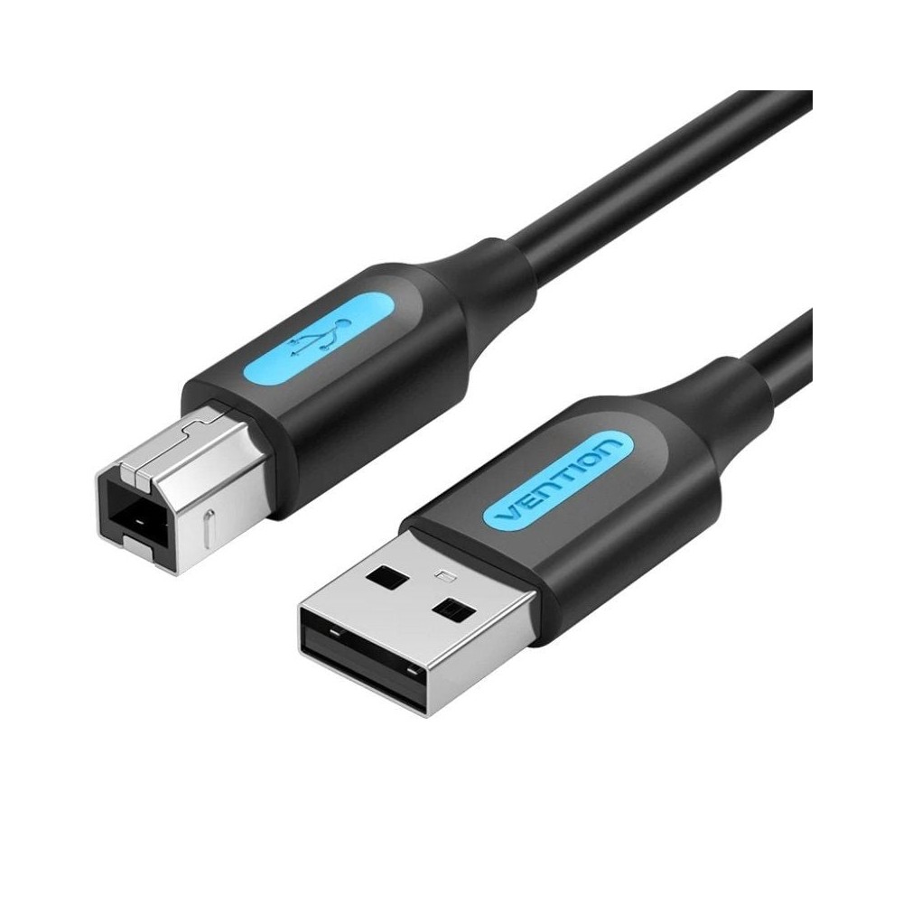 Cable USB 2.0 Impresora Vention COQBD/ USB Tipo-B Macho - USB Macho/ 480Mbps/ 50cm/ Negro