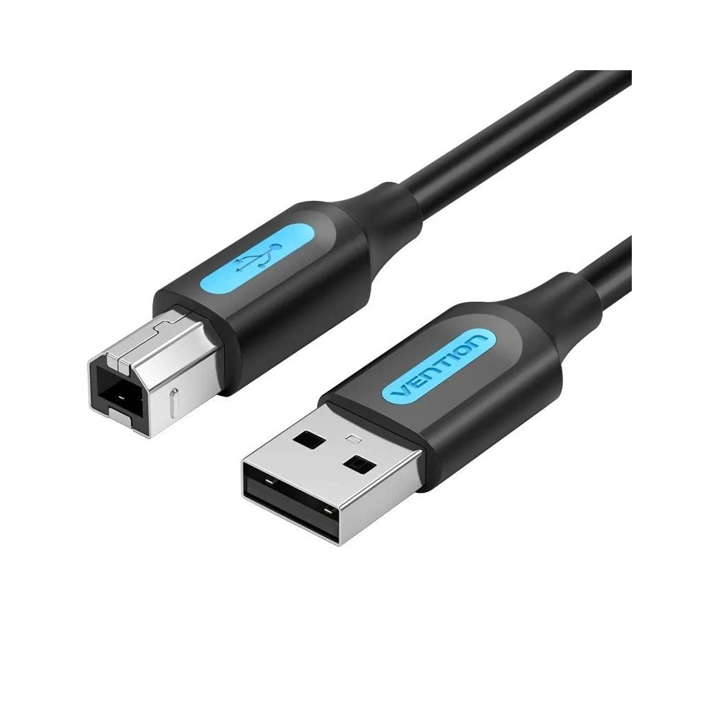 Cable USB 2.0 Impresora Vention COQBJ/ USB Tipo-B Macho - USB Macho/ 480Mbps/ 5m/ Negro