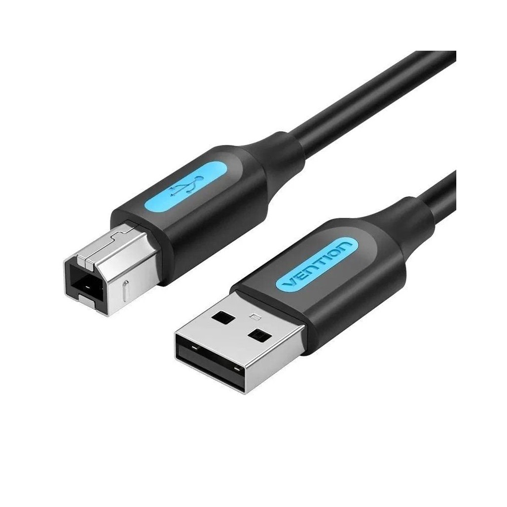 Cable USB 2.0 Impresora Vention COQBL/ USB Tipo-B Macho - USB Macho/ 480Mbps/ 10m/ Negro