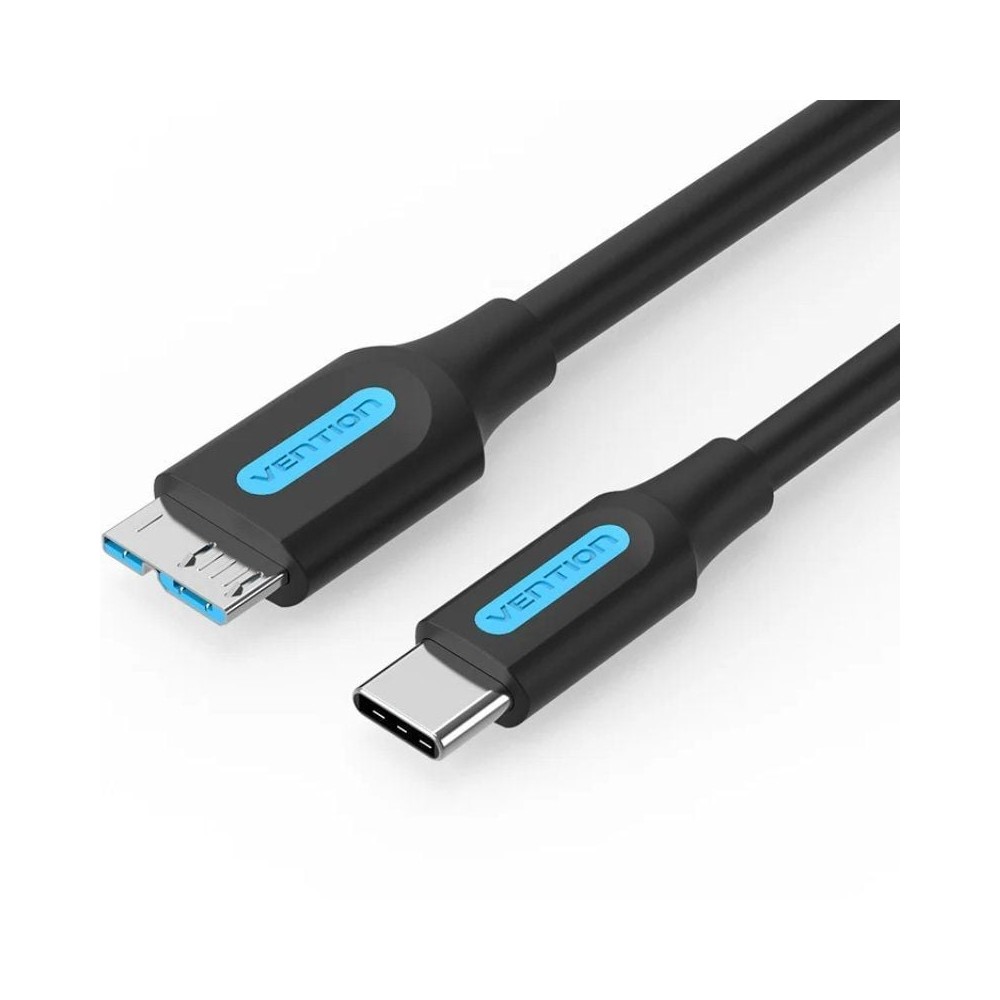 Cable USB 3.0 Vention CQABD/ microUSB Macho - USB Tipo-C Macho/ 5Gbps/ 50cm/ Negro