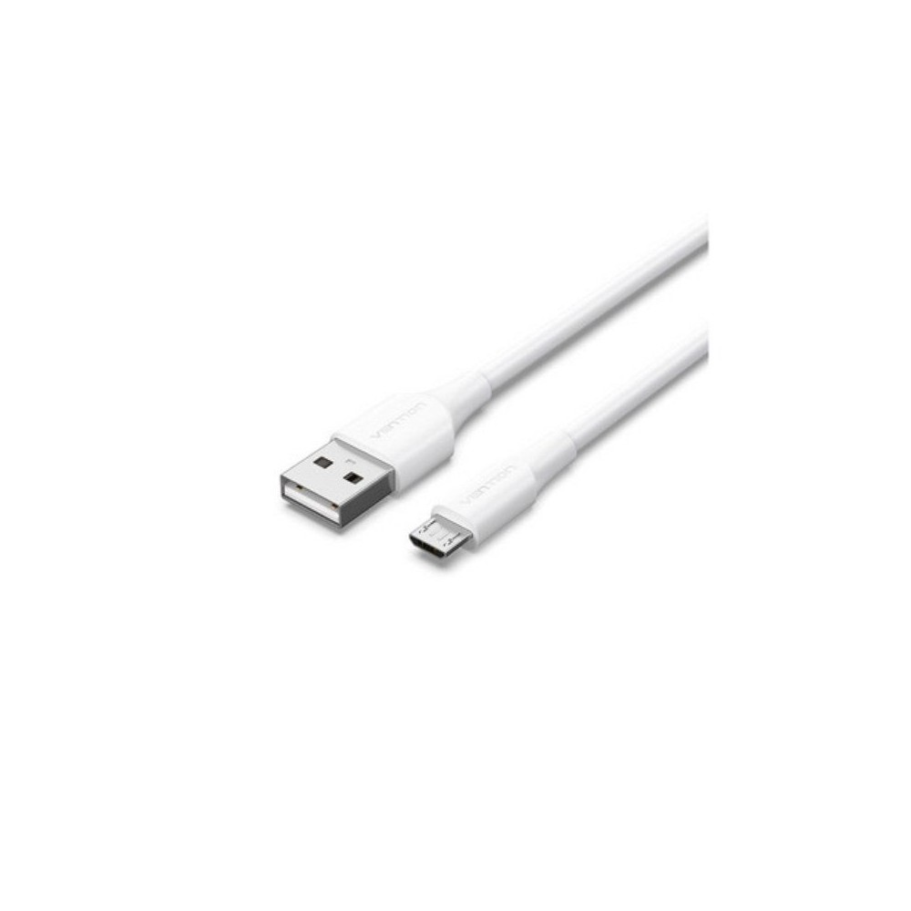 Cable USB 2.0 Vention CTIWF/ USB Macho - MicroUSB Macho/ Hasta 60W/ 480Mbps/ 1m/ Blanco