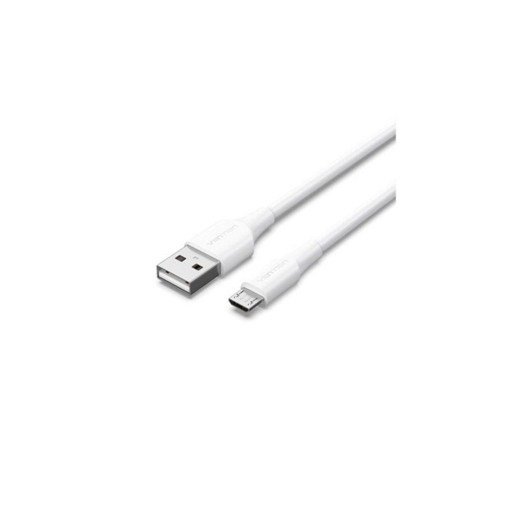 Cable USB 2.0 Vention CTIWG/ USB Macho - MicroUSB Macho/ Hasta 60W/ 480Mbps/ 1.5m/ Blanco