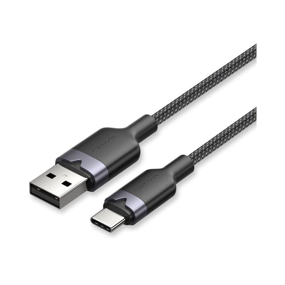 Cable USB 2.0 Tipo-C Vention CTNBF/ USB Tipo-C Macho - USB Macho/ Hasta 60W/ 480Mbps/ 1m/ Negro