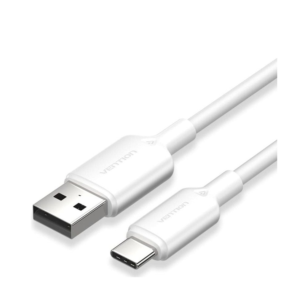 Cable USB 2.0 Tipo-C Vention CTQWH/ USB Tipo-C Macho - USB Macho/ Hasta 60W/ 480Mbps/ 2m/ Blanco