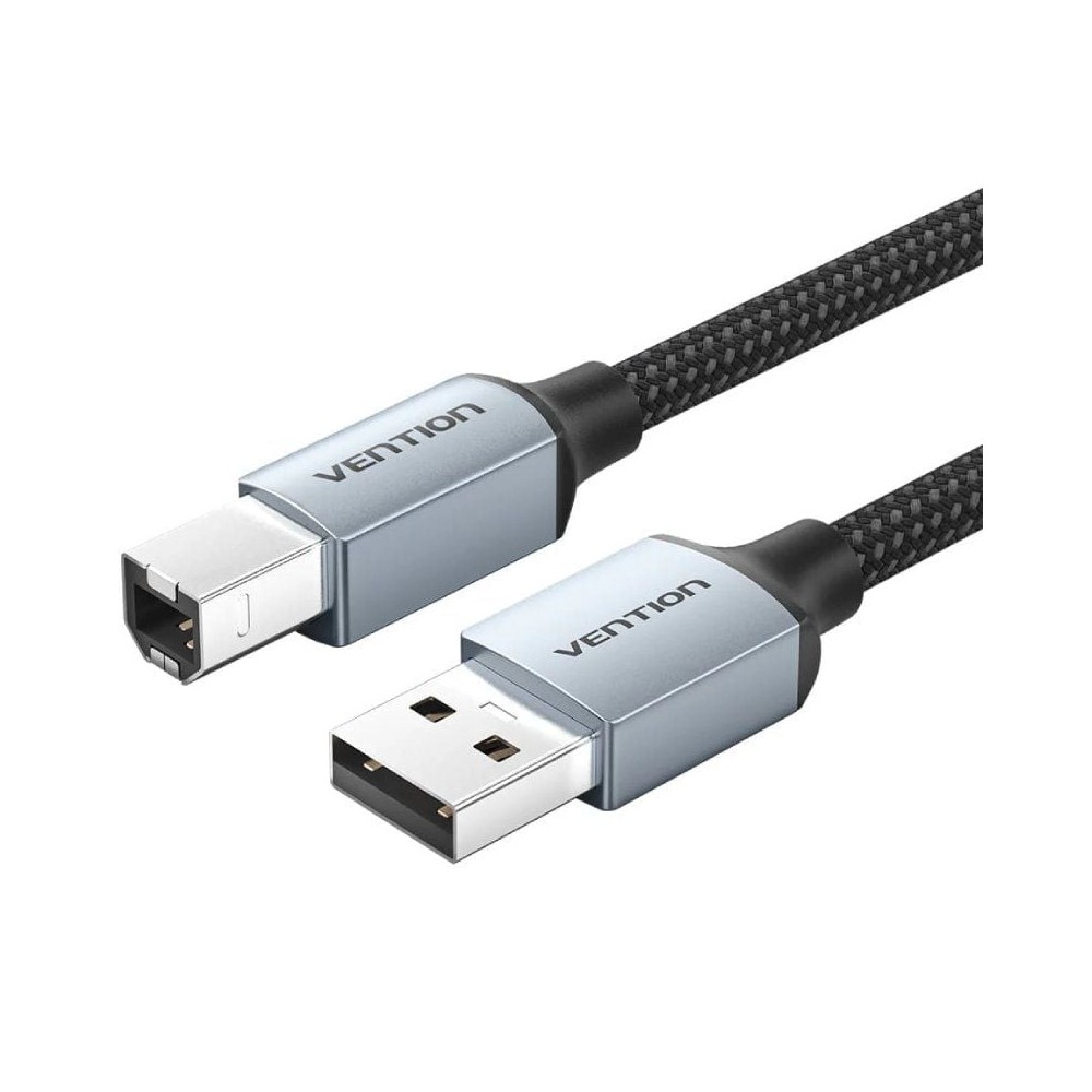 Cable USB 2.0 Impresora Vention CTTHF/ USB Tipo-B Macho - USB Macho/ 480Mbps/ 1m/ Gris