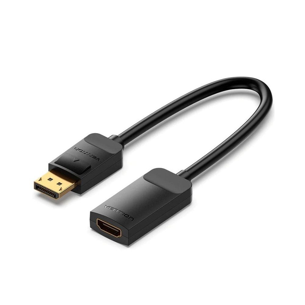 Cable Conversor Vention HBZBB/ DisplayPort Macho - HDMI 4K Hembra/ 15cm/ Negro