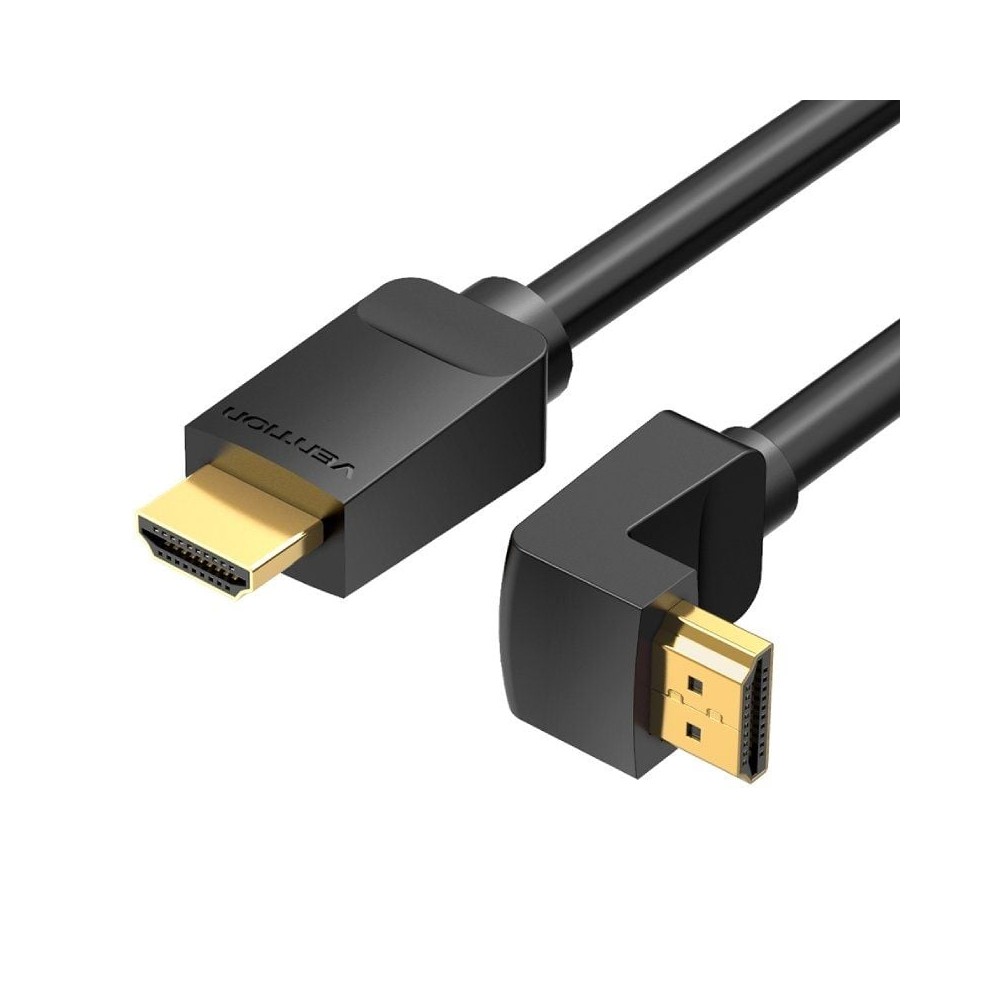 Cable HDMI 2.0 4K Acodado Vention AAQBH/ HDMI Macho - HDMI Macho/ 2m/ Negro