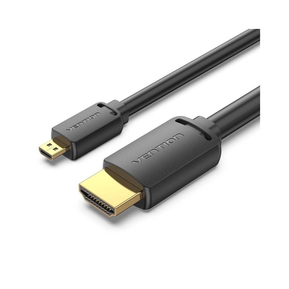 Cable Micro HDMI 2.0 4K Vention AGIBG/ HDMI Macho - Micro HDMI Macho/ 1.5m/ Negro