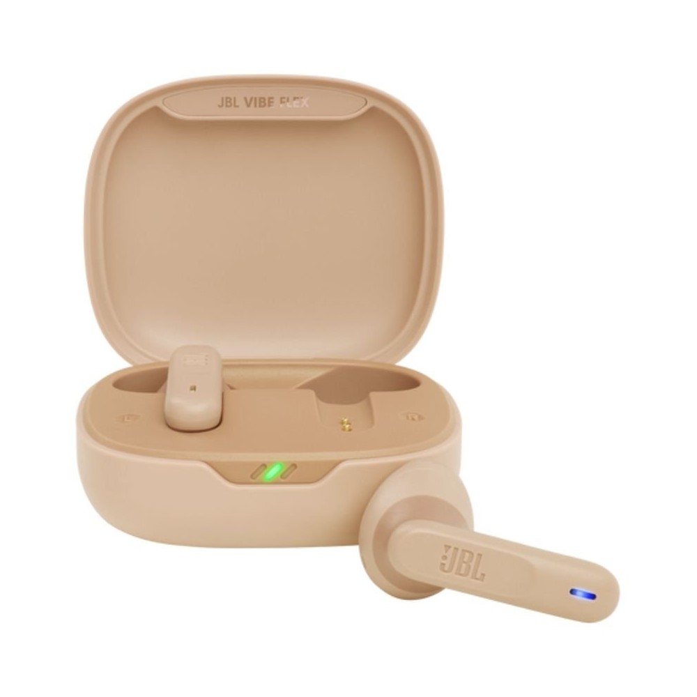 Auriculares Bluetooth JBL Vibe Flex con estuche de carga/ Autonomía 8h/ Beige