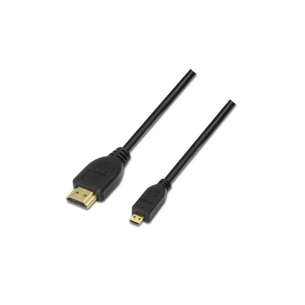 Cable Micro HDMI Aisens A119-0117/ HDMI Macho - Micro HDMI Macho/ Hasta 10W/ 720Mbps/ 1.8m/ Negro