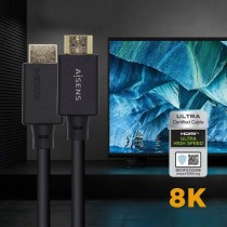 Cable HDMI 2.1 8K Aisens A150-0421/ HDMI Macho - HDMI Macho/ 1m/ Certificado/ Negro
