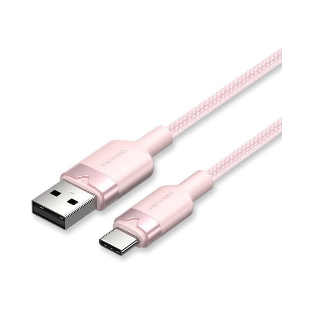 Cable USB 2.0 Tipo-C Vention CTNPH/ USB Tipo-C Macho - USB Macho/ Hasta 60W/ 480Mbps/ 2m/ Rosa