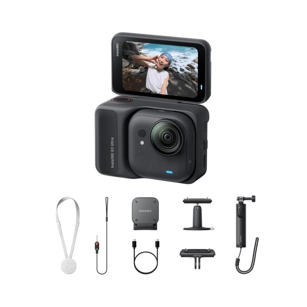 Cámara Digital Deportiva Insta360 GO Ultra Pack Creador/ 4K/ Ángulo de visión 360º/ Negra