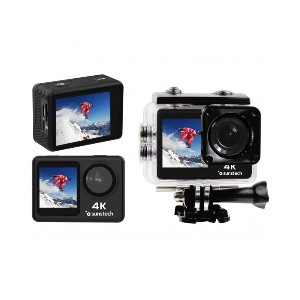 Cámara Digital Deportiva Sunstech Adventure 4K/ 16MP/ Ángulo de visión 170º/ Negra