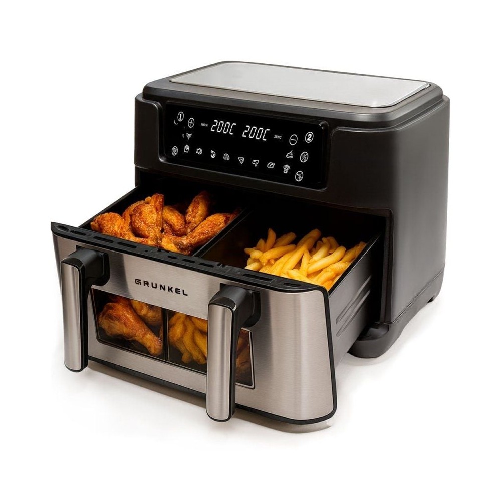 Freidora por Aire Airfryer / Sin Aceite Grunkel Dualflexifryer/ 2800W/ Capacidad 10L