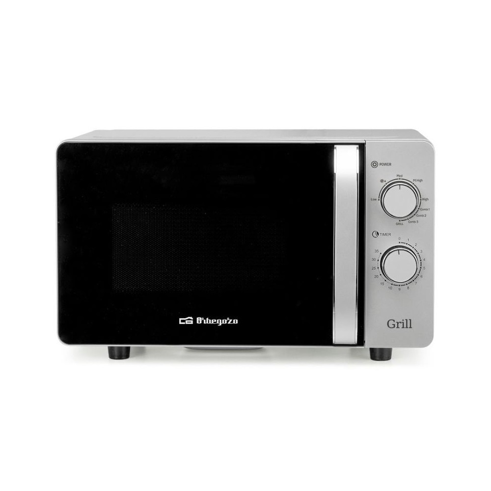 Microondas Orbegozo MIG 2072 CE/ 700W/ Capacidad 20L/ Función Grill/ Gris