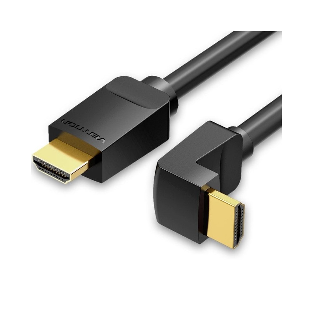 Cable HDMI 2.0 4K Acodado Vention AARBF/ HDMI Macho - HDMI Macho/ 1m/ Negro