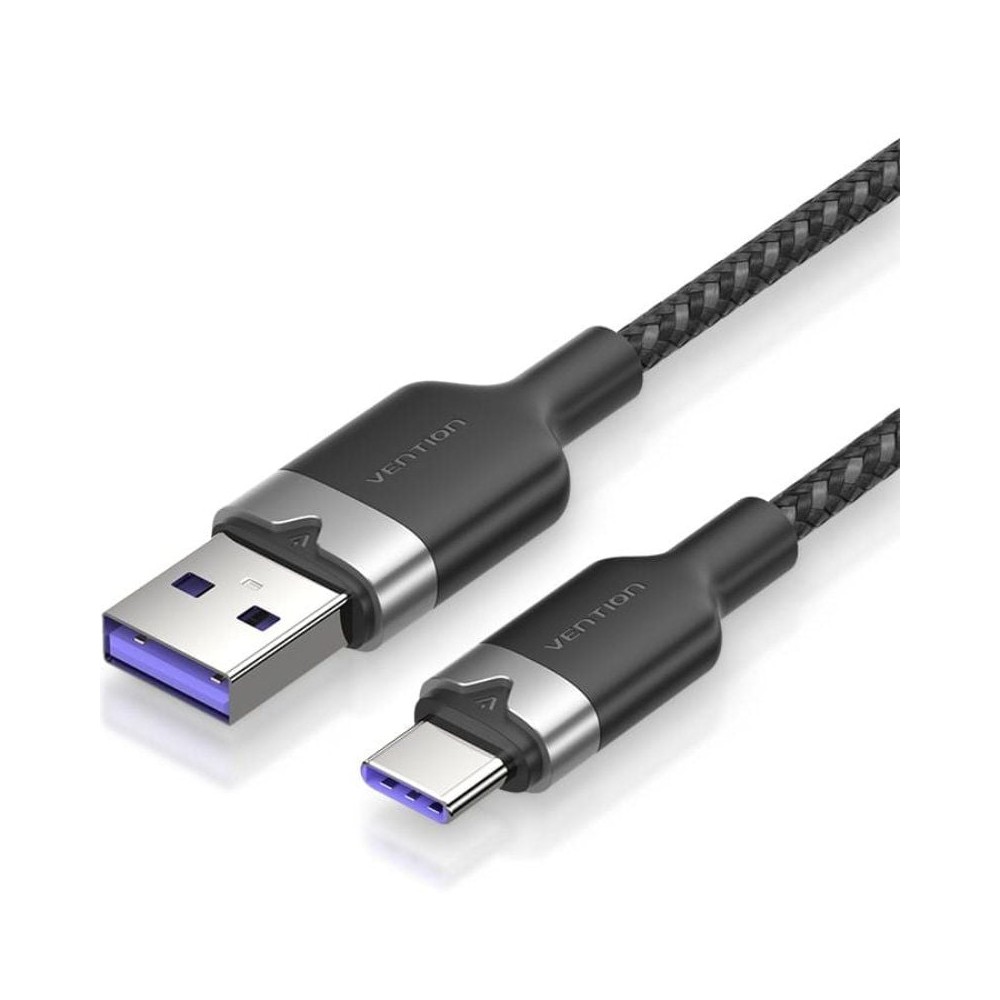 Cable USB 2.0 Tipo-C Vention CTOBF/ USB Tipo-C Macho - USB Macho/ Hasta 100W/ 480Mbps/ 1m/ Negro